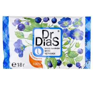 Каша льняная вкус черники, 18 г, т. з. "Dr.DiaS®"